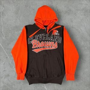 Cleveland Browns NFL Embroidered Size Small Full Zip Hoodie Sweatshirt Jacket